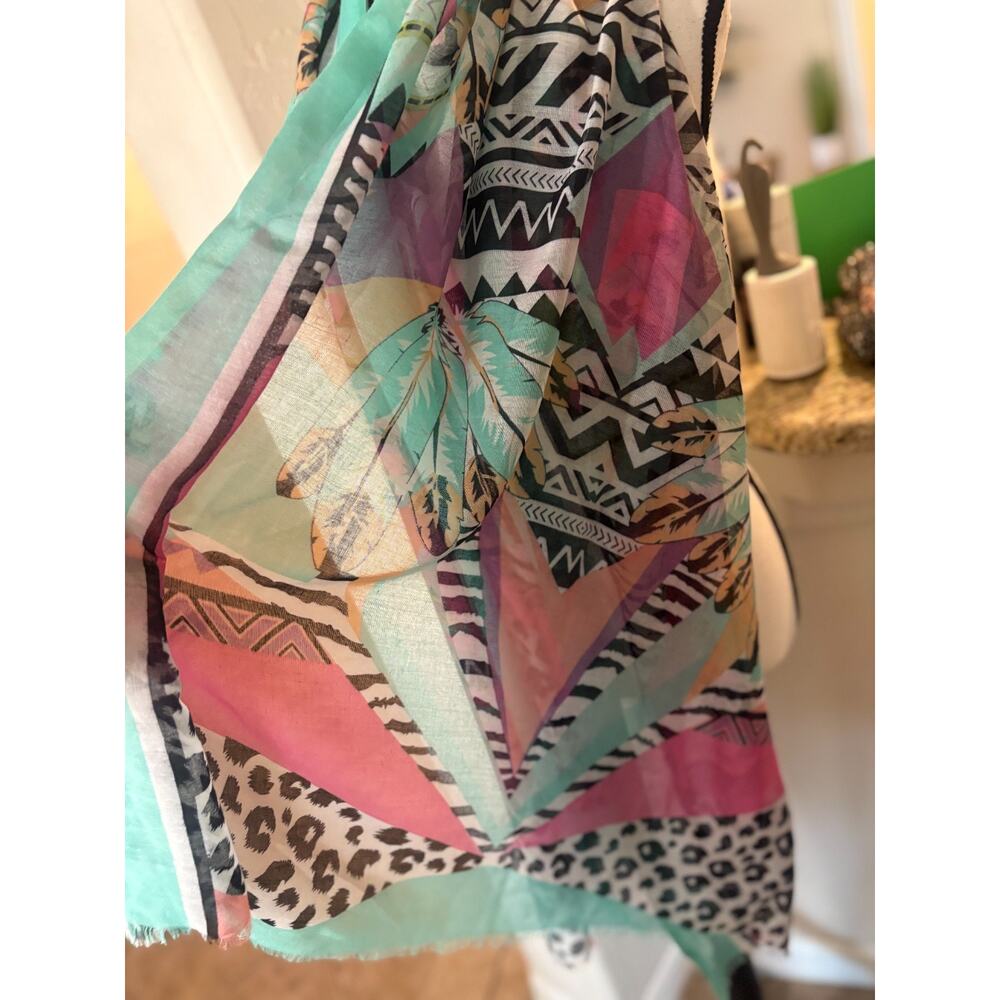 Women's Multi-function Shawl Scarf Rertro Colorful All Seasons - Picture 2 of 6